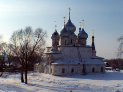 тутаев, зима, крестовоздвиженский, собор, города, православные, церкви, монастыри