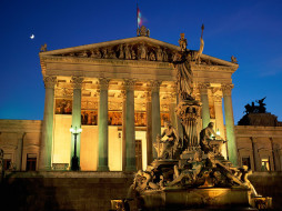 Pallas Athene Fountain, Parliament Building, Vienna, Austria     1600x1200 pallas, athene, fountain, parliament, building, vienna, austria, , , 