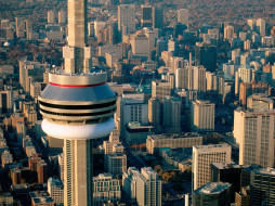 Aerial View of the CN Tower, Toronto, Canada     1600x1200 aerial, view, of, the, cn, tower, toronto, canada, , , 