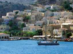Harbor Town of Yialos, Island of Symi, Greece     1600x1200 harbor, town, of, yialos, island, symi, greece, 