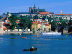 Sightseeing by a River, Prague, Czech Republic     1600x1200 sightseeing, by, river, prague, czech, republic, 