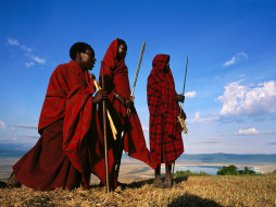 Masai at the Edge of the Ngorongoro, Tanzania обои для рабочего стола 1600x1200 masai, at, the, edge, of, ngorongoro, tanzania, разное, люди