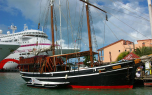 Black Swan Pirate Ship, Antigua, Leeward Islands     1920x1200 black, swan, pirate, ship, antigua, leeward, islands, , , 