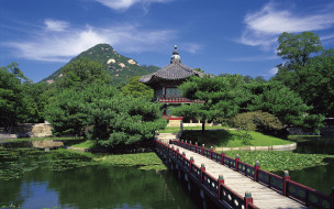 Hyangwonjeong Pavilion in Gyeongbokgung, Korea     1920x1200 hyangwonjeong, pavilion, in, gyeongbokgung, korea, , , , , , , 