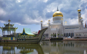 Omar Ali Saifuddin Mosque, Brunei     1440x900 omar, ali, saifuddin, mosque, brunei, , , 