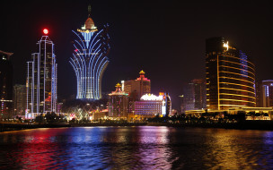 Macau Waterfront at Night     2560x1600 macau, waterfront, at, night, , , 
