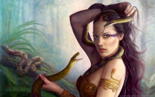 Snake-Goddess     2560x1600 snake, goddess, , 