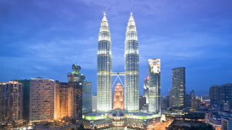 Petronas Towers - Kuala Lumpur, Malaysia     1920x1080 petronas, towers, kuala, lumpur, malaysia, , , , , -