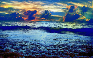 природа, моря, океаны, море, облака