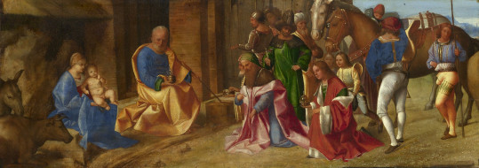 Giorgio Barbarelli da Castelfranco - The Adoration of the Kings     2998x1058 giorgio, barbarelli, da, castelfranco, the, adoration, of, kings, , giorgione