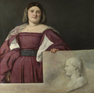 Titian - Portrait of a Lady (`La Schiavona`)     2505x2505 titian, portrait, of, lady, `la, schiavona`, , tiziano, vecellio
