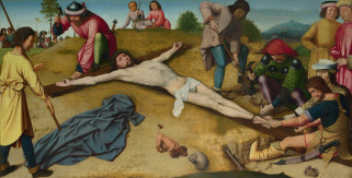 Gerard David - Christ Nailed to the Cross     3000x1527 gerard, david, christ, nailed, to, the, cross, 
