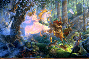 Scott Gustafson - The Maiden and the Unicorn     2734x1825 scott, gustafson, the, maiden, and, unicorn, , , , , , , , , , , 