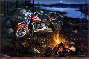 Charles Freitag - Moonlight Reflections     2247x1479 charles, freitag, moonlight, reflections, , harley-davidson, , , , 