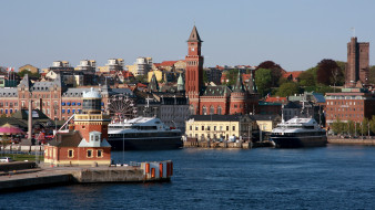 Helsingborg Sweden обои для рабочего стола 2720x1530 helsingborg, sweden, города, улицы, площади, набережные, набережная, река, лайнер, дома, замок