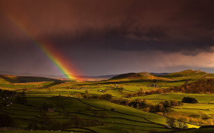 gorgeous rainbow over farmlands     1920x1200 gorgeous, rainbow, over, farmlands, , , , , 