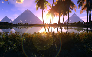 Morning at the Pyramids     1920x1200 morning, at, the, pyramids, 3, , nature, landscape, , , , , 