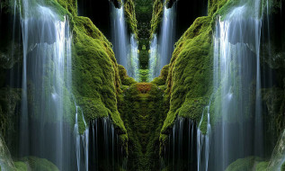green waterfalls     1920x1152 green, waterfalls, , , , , , , 