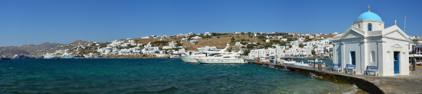 Port of Chora, Mykonos, Greece     5369x1200 port, of, chora, mykonos, greece, , , , , , , 