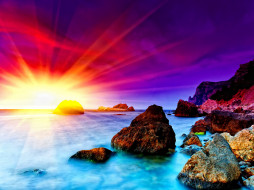 Sea rocks lit by the sun     2560x1920 sea, rocks, lit, by, the, sun, , , , , , , , 