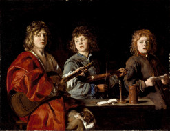 , antoine, le, nain, three, young, musicians