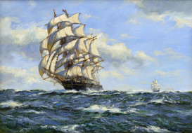 Henry Scott - The Clipper Leander in Full Sail     2000x1397 henry, scott, the, clipper, leander, in, full, sail, , , , 