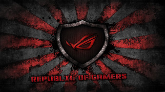, asus, red, brand, sunburst, republic, of, gamers, logo, gamer, rog, grey, background