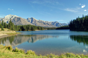 johnson, lake, banff, national, park, alberta, canada, , , , rocky, mountains, , , , , 