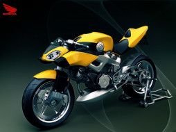      2560x1920 , 3d, motorcycle, honda, yellow