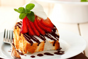      2848x1904 , - ,   , chocolate, , food, , , dessert, strawberries, , cake, , mint, , , , 