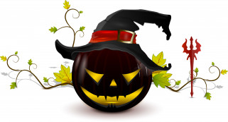      5669x3059 , , scary, pumpkin, creepy, devil, stick, witch, hat, halloween