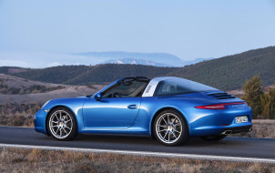 2014 Porsche 911 Targa 4 обои для рабочего стола 2672x1684 2014 porsche 911 targa 4, автомобили, porsche, голубой, targa, 911