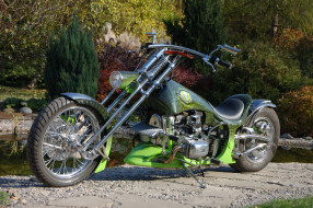      3008x2000 , customs, green, motorcycle, wood
