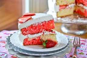 strawberry swirl cake, еда, торты, торт, клубника
