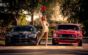      1920x1200 ,   , dodge, viper, 1968, ford, mustang, shelby, gt500