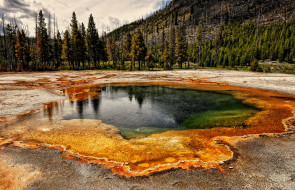 colorful pond at yellowstone, , , , , , 