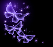  , neon, butterflies, abstract, purple, sparkle, glow, , 
