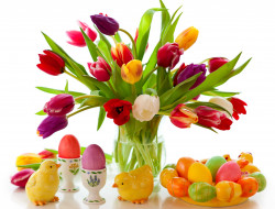      4915x3745 , , , , , , tulips, colorful, eggs, flowers, spring, easter, 