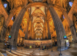 inside the gothic cathedral in barcelona, , ,   , , , 