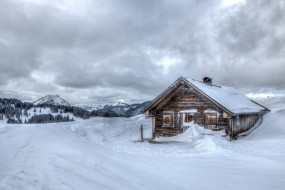      2048x1367 , ,  , winter, , , , , , , house, mountains, cold, snow, hut