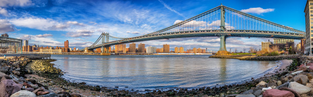 Manhattan Bridge, New York City     6000x1868 manhattan bridge,  new york city, , - , , , , , 