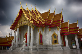 The Marble Temple, Bangkok, Thailand     2048x1365 the marble temple,  bangkok,  thailand, , -    , , 