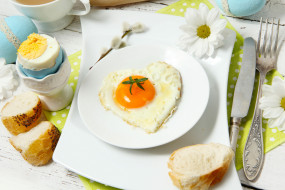      4000x2667 ,  , , , , , , breakfast, bread, fried, eggs, flowers