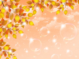      4720x3532  , , twigs, , , , , , gloss, bubbles, autumn, leaves