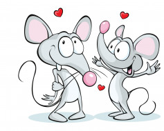      3734x2999  , , white, background, , , , hearts, the, lovers, of, mouse, , 