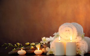      2880x1800 , , , white, orchid, , , flowers, candles, spa, stones, , 