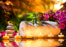      5076x3680 , , orchids, , , , , spa, stones, towel, , flowers, candles