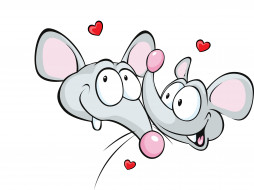      3756x2814  , , white, background, hearts, the, lovers, of, mouse, , , , , 