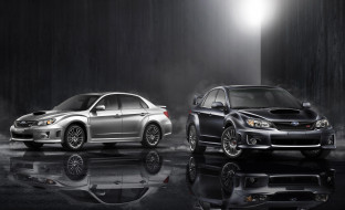 2010 Subaru Impreza WRX STi sedan обои для рабочего стола 4100x2500 2010 subaru impreza wrx sti sedan, автомобили, subaru, impreza, sedan, два, серый