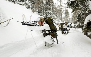 оружие, армия, спецназ, солдат, зима, снег